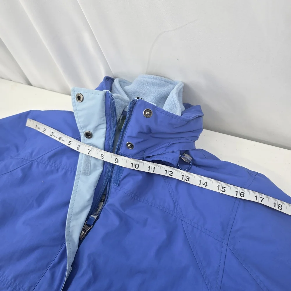 L. L. Bean Women’s 3-in-1 Interchange Jacket Fleece Liner Blue Hooded Size‎ SM.